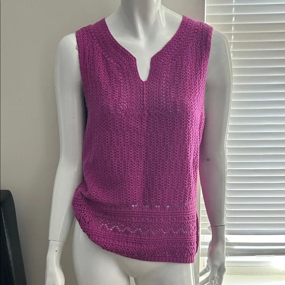 Lauren Ralph Lauren Magenta Knit Tank Top - Picture 3 of 7